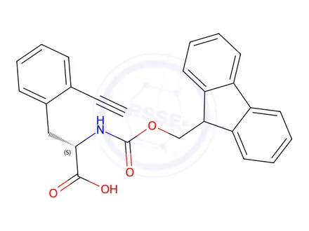 Chemical structure of (S)-3-(2-ethynylphenyl)-2-({[(9H-fluoren-9-yl)methoxy]carbonyl}amino)propanoic acid