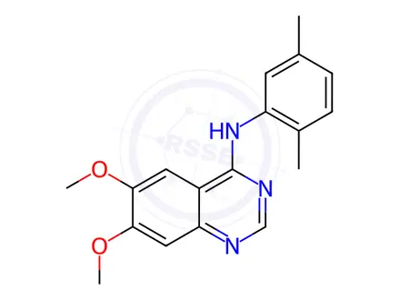 Chemical structure of N-(2,5-dimethylphenyl)-6,7-dimethoxyquinazolin-4-amine