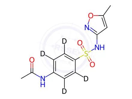 Chemical structure of Acetylsulfamethoxazole-d4