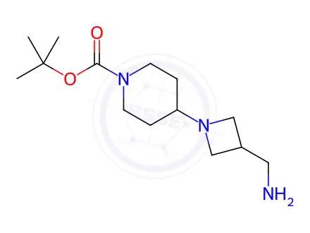 Chemical structure of 4-(3-AMINOMETHYL-AZETIDIN-1-YL)-PIPERIDINE-1-CARBOXYLIC ACID TERT-BUTYL ESTER-2HCl