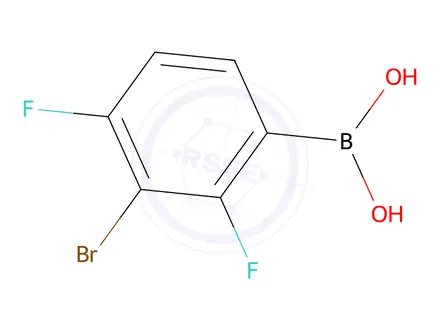 Chemical structure of (3-Bromo-2,4-difluorophenyl)boronic acid