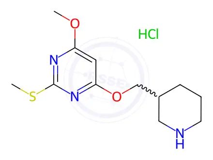 Chemical structure of 4-Methoxy-2-Methylsulfanyl-6-(piperidin-3-ylMethoxy)-pyriMidine hydrochloride
