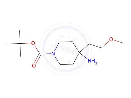 Chemical structure of Tert-Butyl 4-Amino-4-(2-Methoxyethyl)Piperidine-1-Carboxylate