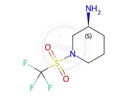 Chemical structure of (S)-1-((Trifluoromethyl)sulfonyl)piperidin-3-amine