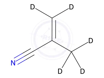Chemical structure of METHACRYLONITRILE-D5, 99 ATOM % D
