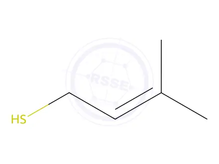 Chemical structure of 3-Methyl-2-Buten-1-thiol