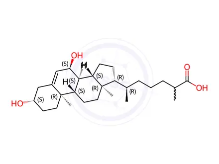 Chemical structure of 3β,7α-dihydroxy-5-cholestenoic acid