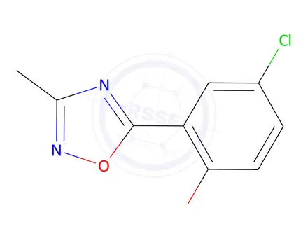Chemical structure of 4-chloro-2-(3-methyl-1,2,4-oxadiazol-5-yl)phenol