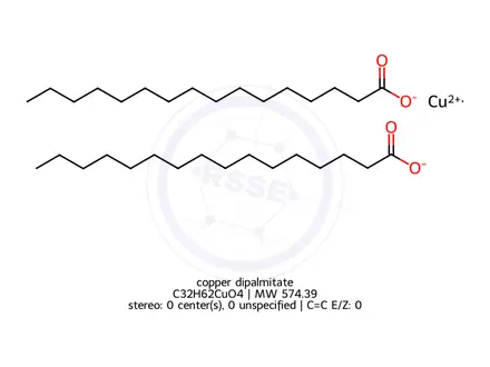 Chemical structure of copper dipalmitate