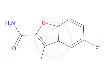 Chemical structure of 5-Bromo-3-methyl-1-benzofuran-2-carboxamide