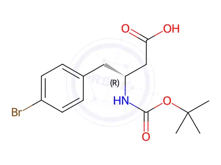 Chemical structure of Boc-(R)-3-amino-4-(4-bromophenyl)-butyric Acid