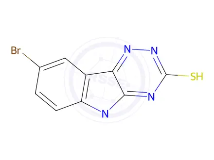 Chemical structure of 8-Bromo-5-methyl-5H-[1,2,4]triazino[5,6-b]indole-3-thiol