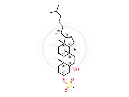 Chemical structure of (3S,5R,8S,9S,10R,13R,14S,17R)-5-Hydroxy-10,13-dimethyl-17-((R)-6-methylheptan-2-yl)hexadecahydro-1H-cyclopenta[a]phenanthren-3-yl methanesulfonate