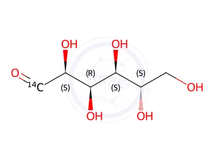 Chemical structure of GLUCOSE, L-, [1-14C]