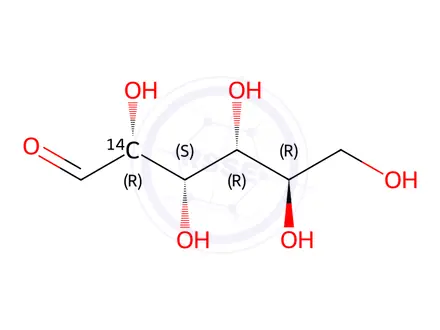 Chemical structure of GLUCOSE, D-, [2-14C]
