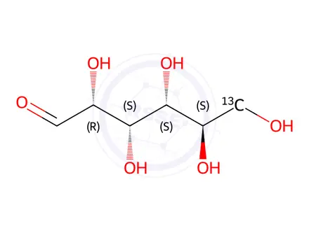 Chemical structure of D-Glucose-6-13C