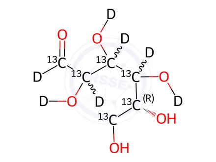 Chemical structure of D-Glucose-13C6,d7