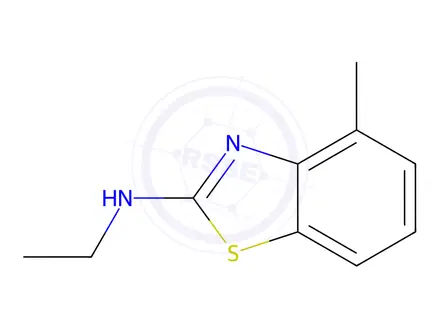 Chemical structure of 2-Benzothiazolamine,N-ethyl-4-methyl-(9CI)