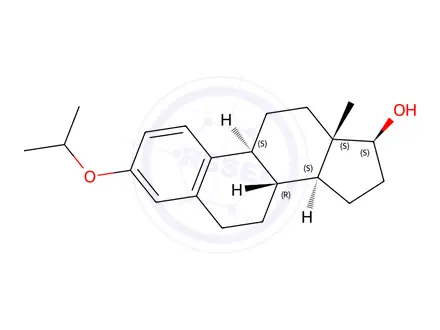 Chemical structure of (8R,9S,13S,14S,17S)-3-isopropoxy-13-methyl-7,8,9,11,12,13,14,15,16,17-decahydro-6H-cyclopenta[a]phenanthren-17-ol