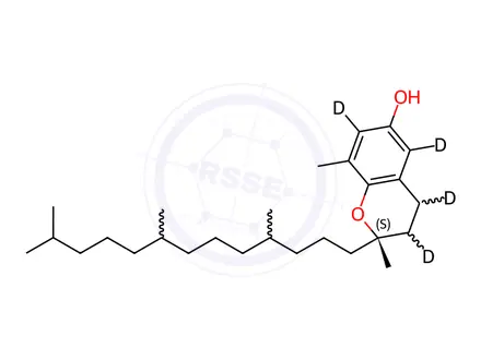 Chemical structure of (2RS,4R,8R)-δ-Tocopherol-d4 (Mixture of Diastereomers)