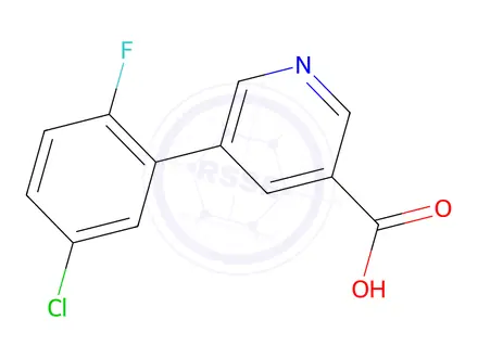 Chemical structure of 5-(5-Chloro-2-fluorophenyl)nicotinic acid