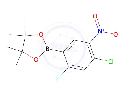 Chemical structure of 2-(4-Chloro-2-fluoro-5-nitrophenyl)-4,4,5,5-tetramethyl-1,3,2-dioxaborolane