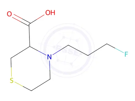 Chemical structure of 4-(3-Fluoropropyl)thiomorpholine-3-carboxylic acid