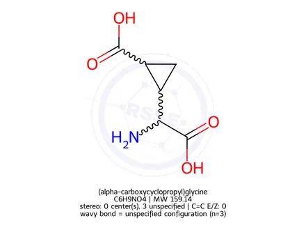Chemical structure of (alpha-carboxycyclopropyl)glycine