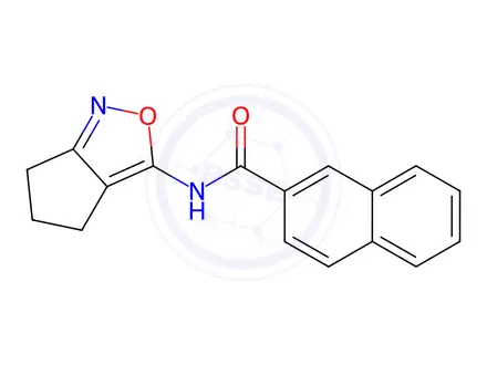 Chemical structure of N-(5,6-Dihydro-4H-cyclopenta[c]isoxazol-3-yl)-2-naphthamide