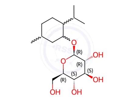 Chemical structure of Menthol Impurity 12 (L-Menthyl Glucoside)