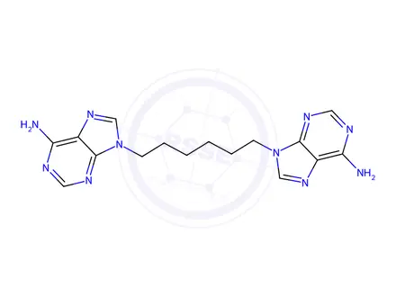 Chemical structure of 9,9'-(Hexane-1,6-diyl)bis(9H-purin-6-amine)