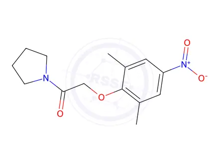Chemical structure of 1-[(2,6-Dimethyl-4-nitrophenoxy)acetyl]pyrrolidine