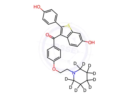 Chemical structure of Raloxifene-d10 (piperidine-d10)