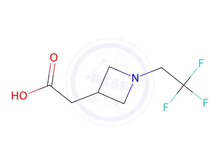 Chemical structure of 2-(1-(2,2,2-Trifluoroethyl)azetidin-3-yl)acetic acid