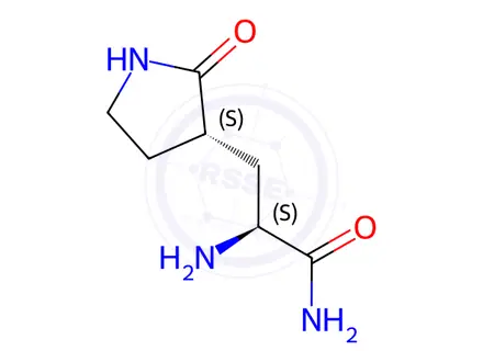 Chemical structure of (S)​-​2-​amino-​3-​((S)​-​2-​oxopyrrolidin-​3-​yl)​propanamide