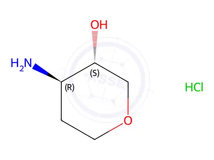 Chemical structure of (3S,4R)-4-aminooxan-3-ol hydrochloride