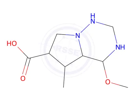 Chemical structure of 4-methoxy-5-methyl-pyrrolo[2,1-f][1,2,4]triazine-6-carboxylic acid