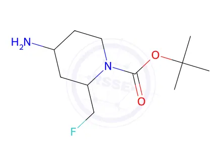 Chemical structure of Tert-butyl 4-amino-2-(fluoromethyl)piperidine-1-carboxylate