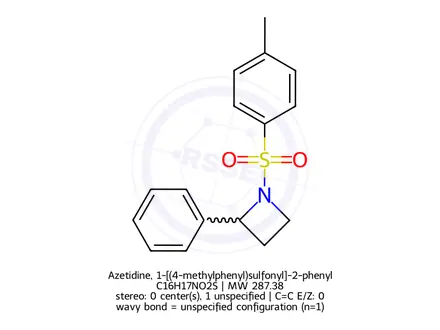 Chemical structure of Azetidine, 1-[(4-methylphenyl)sulfonyl]-2-phenyl-