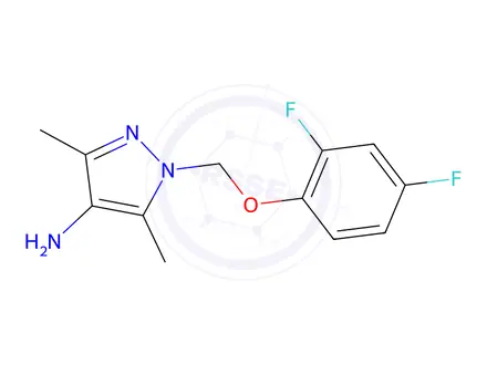 Chemical structure of 1-[(2,4-difluorophenoxy)methyl]-3,5-dimethyl-1h-pyrazol-4-amine