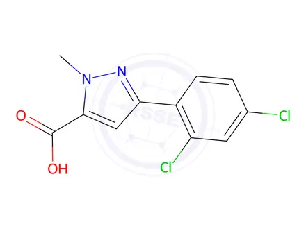 Chemical structure of 3-(2,4-dichlorophenyl)-1-methyl-1h-pyrazole-5-carboxylic acid