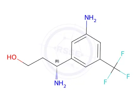 Chemical structure of (R)-3-Amino-3-(3-amino-5-(trifluoromethyl)phenyl)propan-1-ol