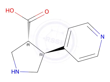 Chemical structure of (3R,4S)-4-(pyridin-4-yl)pyrrolidine-3-carboxylic acid