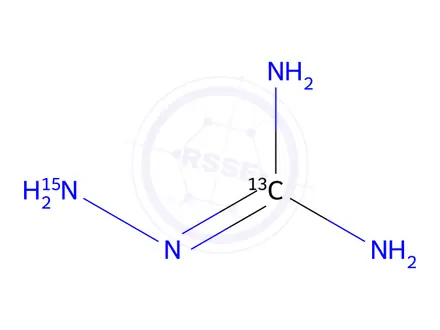 Chemical structure of Ribavirin Impurity 56-13C-15N4 (Aminoguanidine-13C-15N4)