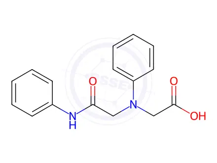 Chemical structure of 2-(N-(2-anilino-2-oxoethyl)aniline)acetic acid
