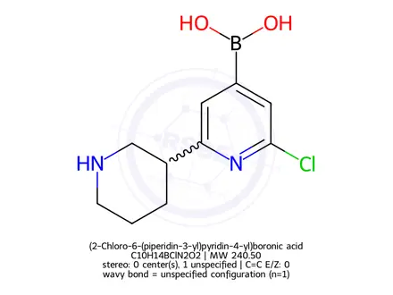 Chemical structure of (2-Chloro-6-(piperidin-3-yl)pyridin-4-yl)boronic acid
