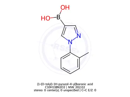 Chemical structure of (1-(O-tolyl)-1H-pyrazol-4-yl)boronic acid
