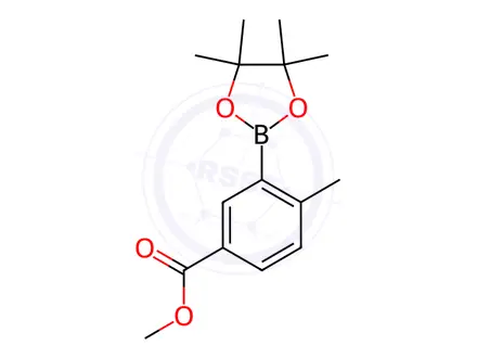 Chemical structure of METHYL 4-METHYL-3-(4,4,5,5-TETRAMETHYL-1,3,2-DIOXABOROLAN-2-YL)BENZOATE