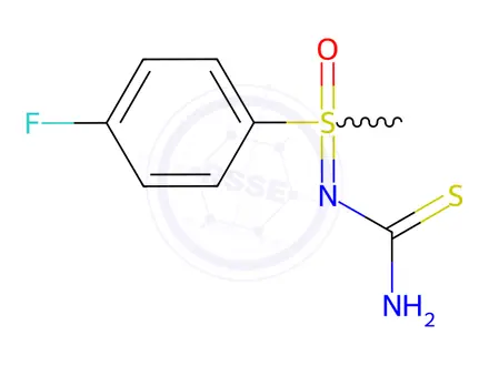 Chemical structure of (4-fluorophenyl)(methyl)oxo-lambda6-sulfanylidene]thiourea