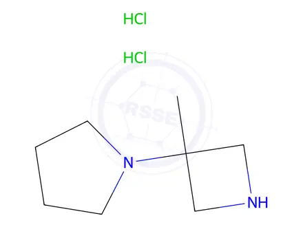 Chemical structure of 1-(3-Methyl-3-azetidinyl)-pyrrolidine 2HCl